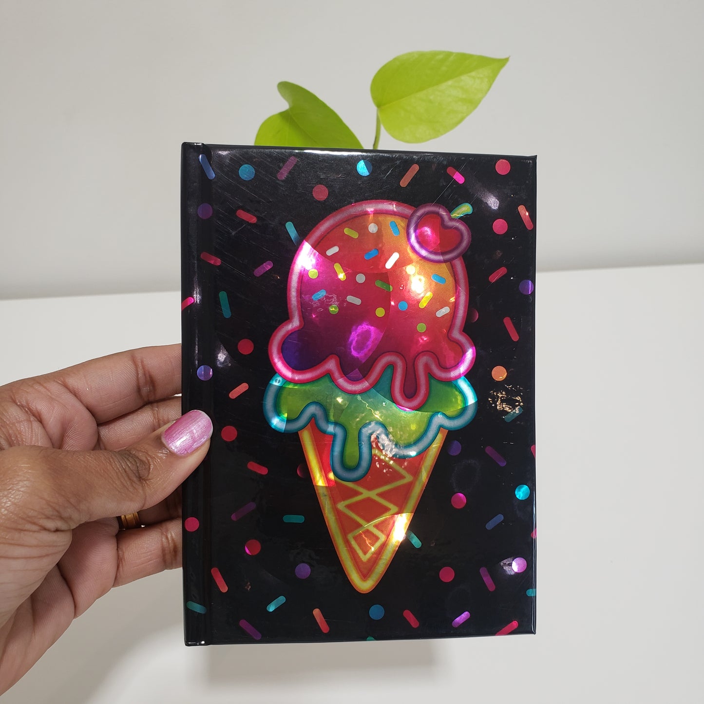 Ice cream cone holographic notebook