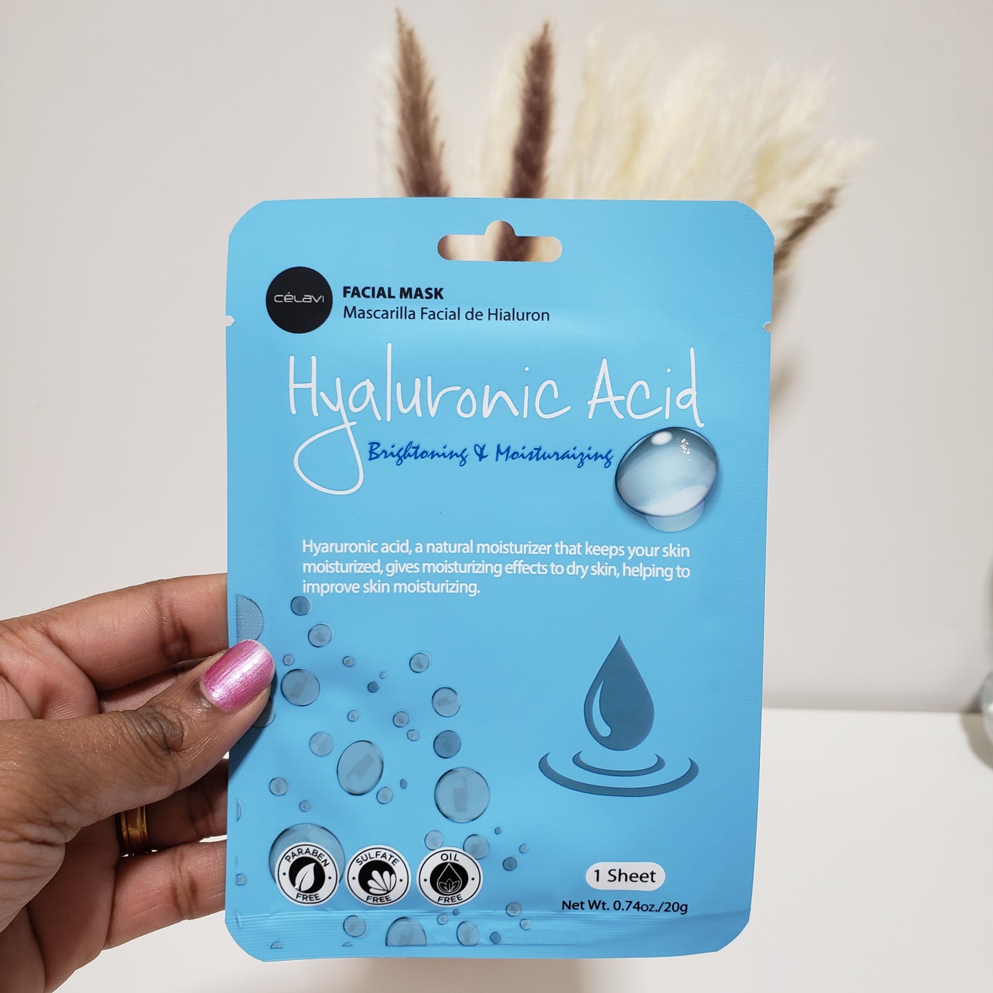 Hyaluronic acid facial mask