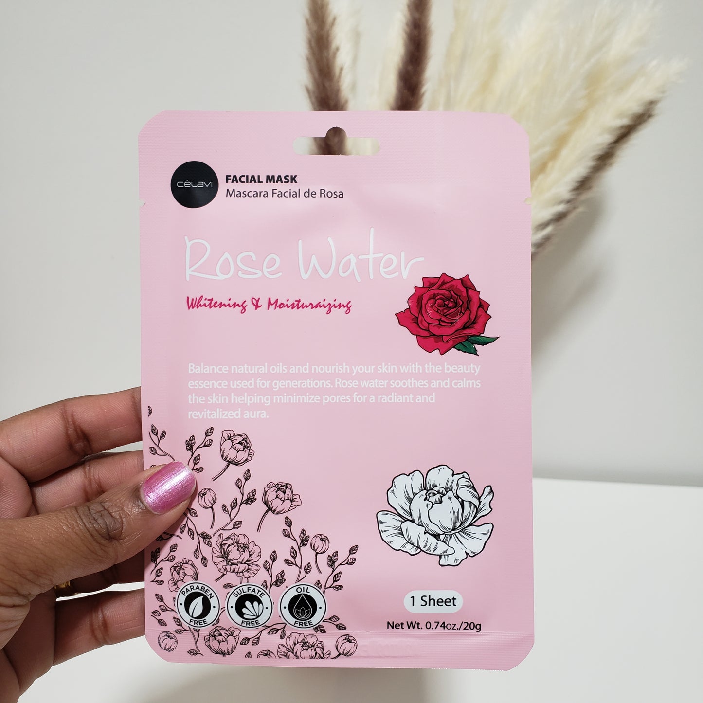 Rose water facial mask