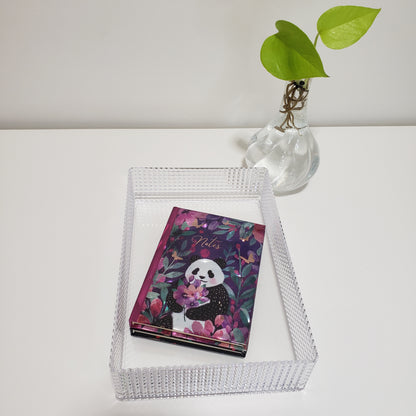 Panda and leaves holographic notebook